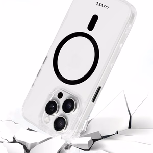 Liavec Glossy Magsafe прозрачный Чехол для Iphone 15 Pro Max чёрный