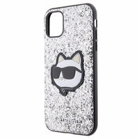 Karl Lagerfeld KLHCN61G2CPS iPhone 11 / Xr 6.1" hõbedane/hõbedane hardcase Glitter Choupette Patch