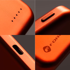 Forcell F-Energy Slim F5K9 akupank, MagSafe'iga ühilduv, 5000 mAh, 15 W, QC 4.0, PD 3.0, oranž
