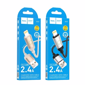 Kaabel USB A to Lightning Hoco 2,4A 1 m X117 must