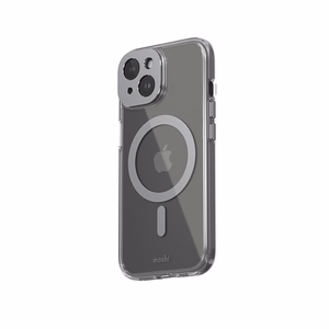 Moshi iGlaze MagSafe ümbris seadmele iPhone 15, läbipaistev Meteorite Gray detailidega