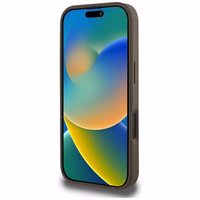 Guess Grained Hot Stamp Peony Triangle Logo MagSafe iPhone 16 Pro Max Ümbris - Brown