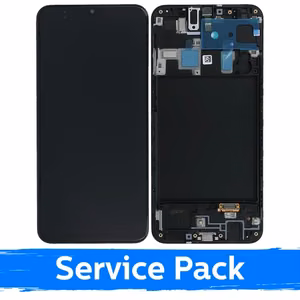 LCD Ekraan Ühildub Samsung A205 A20 / M107 M10s Must Koos Frame (Service Pack)