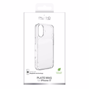 Puro Plate Mag ümbris iPhone 17 ühilduv MagSafe-ga - valge