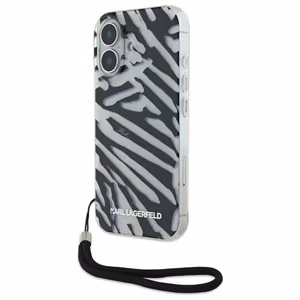 Karl Lagerfeld IML Zebra Pattern & Cord iPhone 16 Ümbris - must