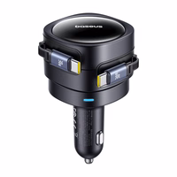 Baseus Enjoyment Max car laadija with USB-C+USB-C kaabels 60W must