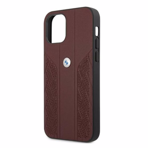 BMW Leather Curve perforeeritud ümbris iPhone 12 / iPhone 12 Pro jaoks - punane