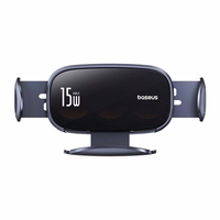 Car hoidja with inductive laadija Baseus LightChaser (must)