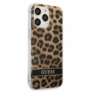 Guess GUHCP13LHSLEOW iPhone 13 Pro / 13 6.1" коричневый/коричневый жёсткий чехол Leopard