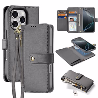 Dux Ducis Lawa Leather Ümbris jaoks iPhone 16 Pro Max with Detachable Magnetic Wallet - Hall