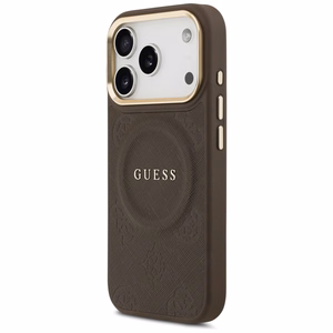 GUESS ümbris jaoks IPHONE 17 Pro compatible with MagSafe GUHMP17LPSAMSECW (PU W/ Peony Hot Stamp) brown