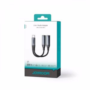 Adapter Joyroom SY-C02 2in1 must 14cm (sisend: Type-C / väljund: 2x Type-C)