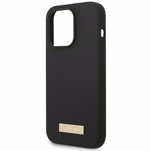 Guess GUHMP14XSBPLK iPhone 14 Pro Max 6.7" must/must hard ümbris Silicone Logo Plate MagSafe
