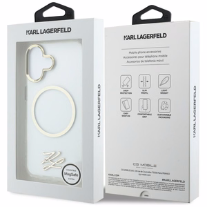Karl Lagerfeld IML KL Script Logo MagSafe Ümbris for iPhone 17 - läbipaistev