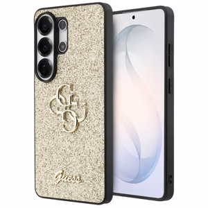 Guess ümbris Fixed Glitter Big 4G Metal Logo for Samsung Galaxy S26 Ultra kuldne