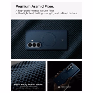 Spigen AirSkin Aramid MagFit MagSafe ümbris mudelile Samsung Galaxy Z Fold 8 Ultra – tumesinine