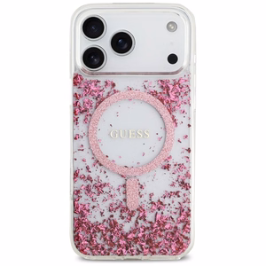GUESS ümbris jaoks IPHONE 17 Pro Max compatible with MagSafe GUHMP17XRGRGEP (Resin Bottom Glitter) roosa