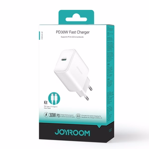 Joyroom JR-TCF24 USB-C PD 30W QC SFC network charger - white + 1m USB-C cable