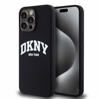 DKNY Liquid Silicone Valge Printed Logo MagSafe iPhone 13 Pro Max Ümbris - Must