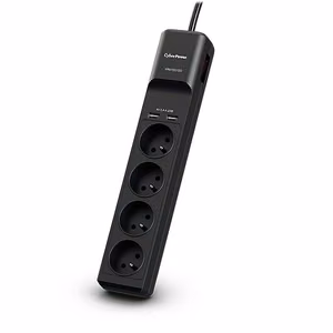 CyberPower Tracer III P0420SUD0-FR – ülepingekaitsega pikendusjuhe, 4 pistikupesa, 200–250 V, 1,8 m, must