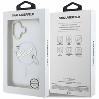 Karl Lagerfeld IML Choupettes Karl Script Logo MagSafe iPhone 17 Ümbris - Clear