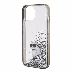 Karl Lagerfeld Liquid Glitter Choupette ümbris jaoks iPhone 15 - läbipaistev