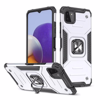 Wozinsky Ring Armor Case Kickstand Tough Rugged Cover for Samsung Galaxy A22 4G hõbedane