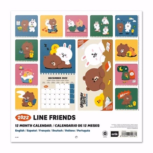 Line Friends 2022. aasta kalender, 30 × 30 cm