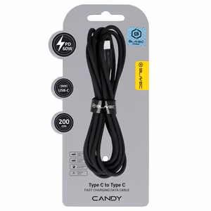 Blavec Kaabel Candy braided - Type C to Type C - PD 60W 3A 2 metres Apple CarPlay/Android Auto (CCA-CC3B20) must
