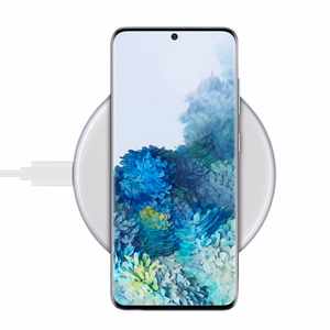 Crong PowerSpot Qi 15 W USB-C juhtmevaba laadija karastatud klaasist kattega, hõbedane ja valge