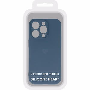 Vennus Silicone Heart Ümbris jaoks Iphone 14 Pro design 1 tumesinine