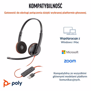 HP Poly Blackwire 3220 стерео USB-C наушники + адаптер USB-C/A
