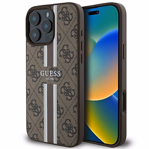 Guess 4G Printed Stripes MagSafe Ümbris jaoks iPhone 16 Pro Max - Brown