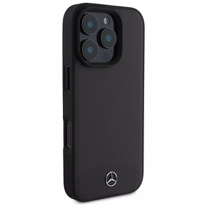 Mercedes Textured And Plain Leather MagSafe ümbris jaoks iPhone 16 Pro Max - must