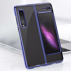 Galvaaniline ümbris kõva ümbris Galvaaniline raam Cover for Samsung Galaxy Fold sinine