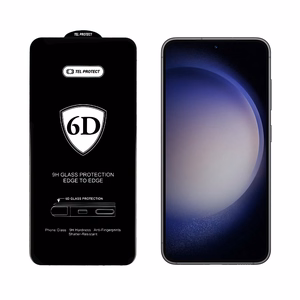 Закалённое стекло Tel Protect Full Glue 6D для Samsung Galaxy S23 Plus чёрное