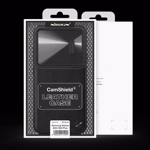 Чехол Nillkin CamShield Leather S для Samsung Galaxy S23+ с защитой камеры чёрный