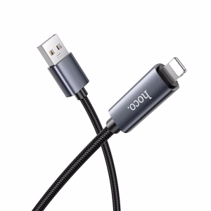Кабель USB A to Lightning Hoco 2,4A с дисплеем 1 м X112 чёрный