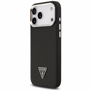 Guess Grained Triangle Logo MagSafe чехол iPhone 17 Pro Max черный