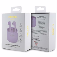 Guess GUTWST26PSU TWS Bluetooth kõrvaklapid + docking station - purple Classic EST Logo