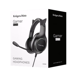 Kruger&Matz Gamer Kids mänguri peakomplekt lastele, must