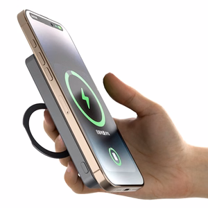 Dudao K28 10000mAh PD 22.5W MagSafe Powerbank metallist korpuse ja rõngaga - hõbedane