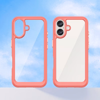 Outer Space Ümbris with Gel Frame jaoks iPhone 16 Plus - Punane