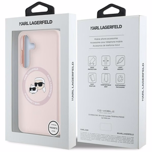 KARL LAGERFELD ümbris jaoks SAMSUNG S25 Plus KLHMS25MSKCHTCP (Magnetic Silicone Double Heads) roosa