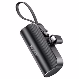 YESIDO POWERBANK YP68 5000 mAh 12W + USB-C KAABEL, LIGHTNING CONNECTOR must