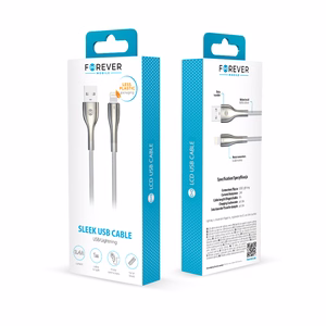 Forever Sleek kaabel USB - Lightning 1,0 m 2.4A valge