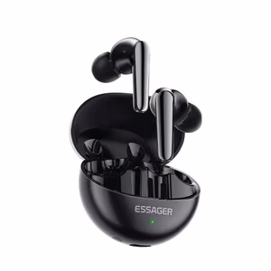 Bluetooth kõrvaklapid Essager TWS mustad (kahekordne mürasummutus / Bluetooth 5.3)