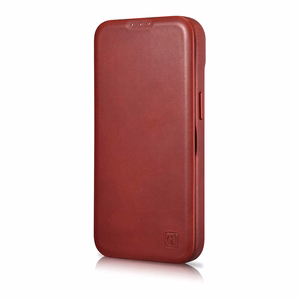 Чехол iCarer CE Oil Wax Premium Leather Folio для iPhone 14 Plus магнитный с откидной крышкой MagSafe красный