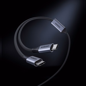 Ugreen 2in1 USB-C kaabel - 2xUSB-C PD 140W 2m - must