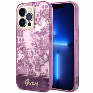 Guess Porcelain Collection ümbris jaoks iPhone 14 Pro Max - fuchsia